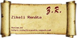 Zikeli Renáta névjegykártya